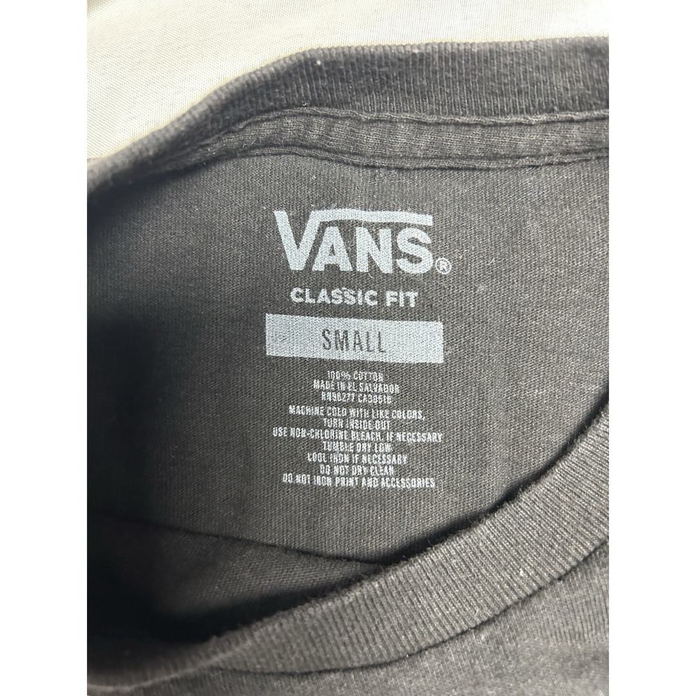 Vans Off The Wall Graphic Long Sleeve Skate Shirt Punk Black Embroidered Logo S - Picture 3 of 13